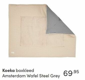 Baby & Tiener Koeka boxkleed amsterdam wafel steel grey aanbieding