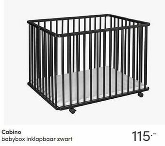 Baby & Tiener Cabino babybox inklapbaar zwart aanbieding