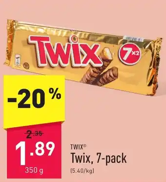 ALDI Twix 7 pack x 350g aanbieding