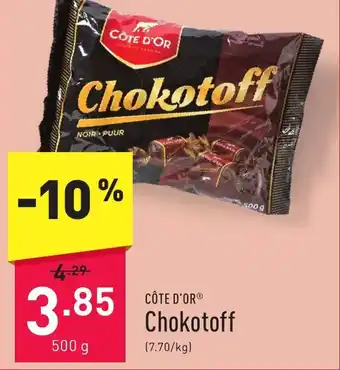 ALDI Cote D'Or Chokotoff 500g aanbieding