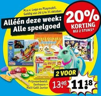 Kruidvat Eenhoorn + halli galli junior aanbieding