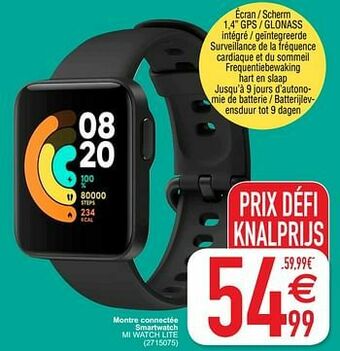 Cora Xiaomi montre connectée smartwatch mi watch lite aanbieding
