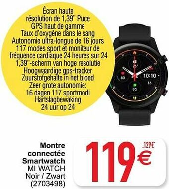 Cora Xiaomi montre connectée smartwatch mi watch aanbieding