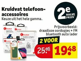 Kruidvat Draadloze oordopjes + fm bluetooth auto lader aanbieding