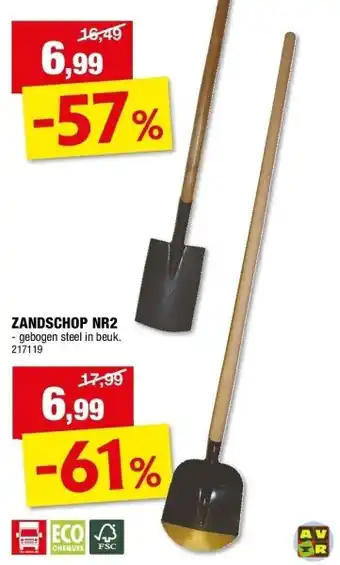 Hubo ZANDSCHOP NR2 aanbieding