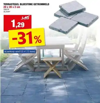 Hubo TERRASTEGEL BLUESTONE GETROMMELD aanbieding