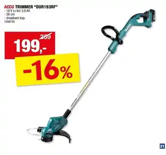 Hubo ACCU TRIMMER “DUR193RF” aanbieding