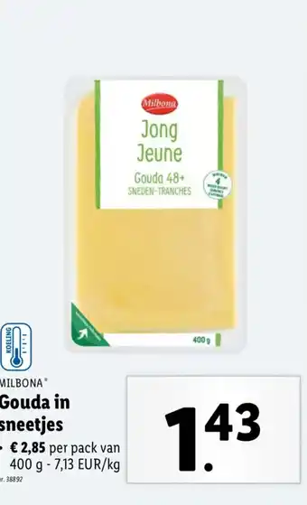 Lidl Gouda in sneetjes 400g aanbieding