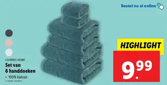 Set van 6 handdoeken