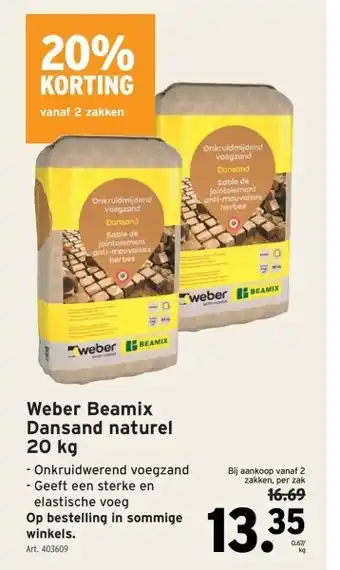 GAMMA Weber Beamix Dansand naturel 20 kg aanbieding