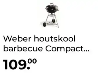 GAMMA Weber houtskool barbecue Compact Kettle metaal zwart 89x56x47 cm aanbieding