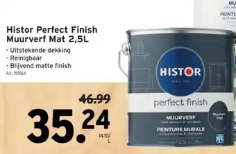 GAMMA Histor Perfect Finish Muurverf Mat 2,5L aanbieding