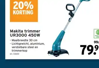 GAMMA Makita trimmer UR3000 450W aanbieding