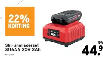 GAMMA Skil snelladerset 3116AA 20V 2Ah aanbieding