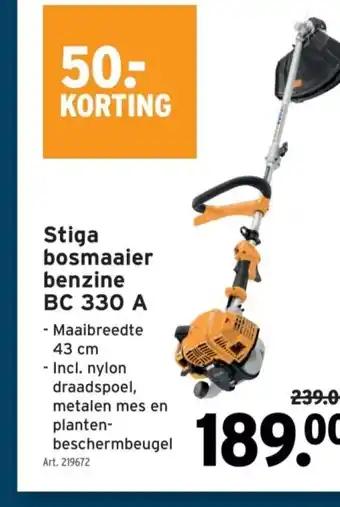 GAMMA Stiga bosmaaier benzine BC 330 A aanbieding