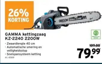 GAMMA GAMMA kettingzaag KZ-2240 2200W aanbieding