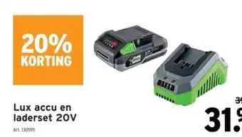 GAMMA Lux accu en laderset 20V aanbieding