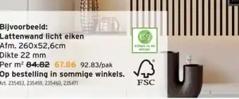 GAMMA Lattenwand licht eiken aanbieding