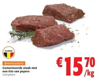 Colruyt Gemarineerde steak met een trio van pepers aanbieding