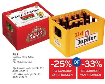 Alvo PILS Jupiler of Stella Artois bak 24 x 25 cl of 24 x 33 cl aanbieding