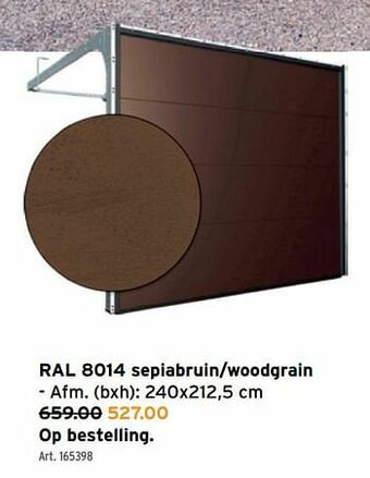 Optimal l 40 garagedeur ral 8014 sepiabruin-woodgrain