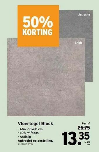 GAMMA Vloertegel block aanbieding
