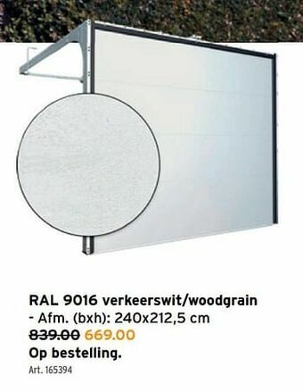 Optimal l 40 garagedeur ral 9016 verkeerswit-woodgrain