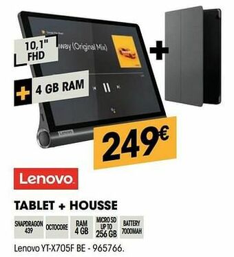 Electro Depot Tablet + housse lenovo yt-x705f be aanbieding