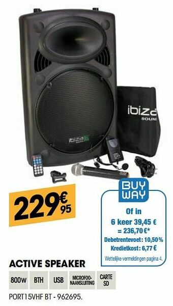 Electro Depot Ibiza sound active speaker port15vhf bt aanbieding