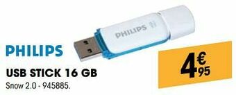 Electro Depot Philips usb stick 16 gb snow 2.0 aanbieding