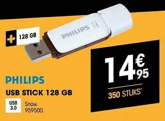 Electro Depot Philips usb stick 128 gb snow aanbieding