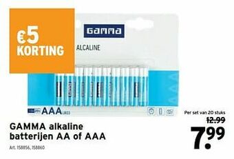 Gamma alkaline batterijen aa of aaa