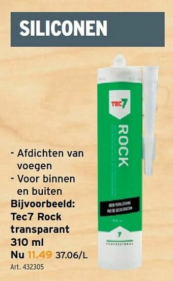 GAMMA Tec7 rock transparant aanbieding