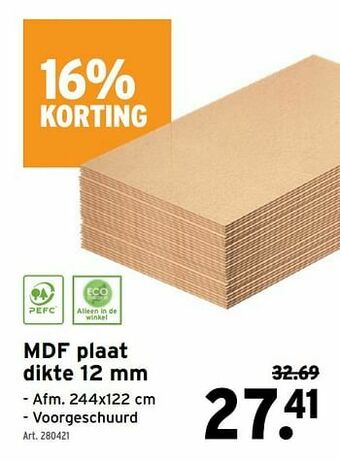 GAMMA Mdf plaat aanbieding