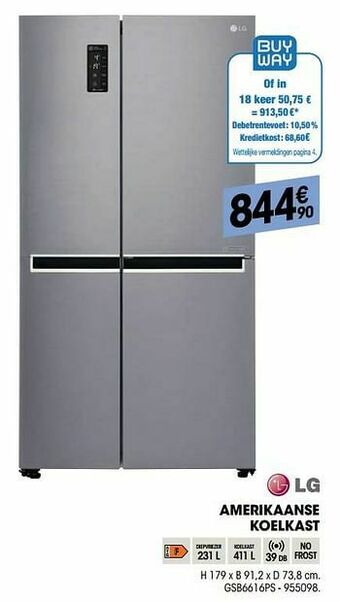 Electro Depot Lg amerikaanse koelkast gsb6616ps aanbieding