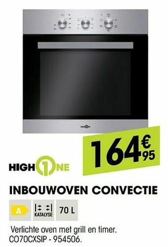 Electro Depot Highone inbouwoven convectie co70cxsip aanbieding