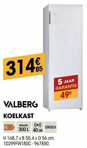 Electro Depot Valberg koelkast 1d299fw180c aanbieding