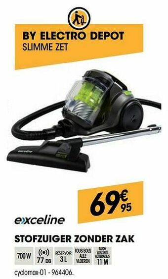 Electro Depot Exceline stofzuiger zonder zak cyclomax-01 aanbieding