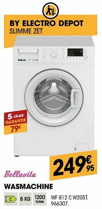 Electro Depot Bellavita wasmachine wf 812 c w205t aanbieding