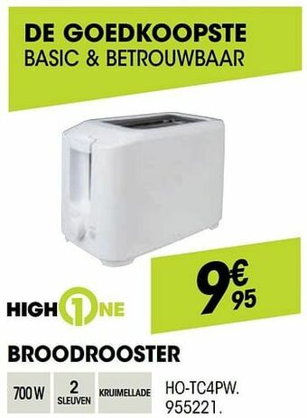Electro Depot Highone broodrooster ho-tc4pw aanbieding