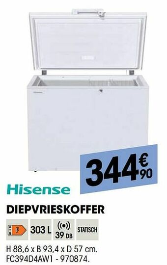 Electro Depot Hisense diepvrieskoffer fc394d4aw1 aanbieding