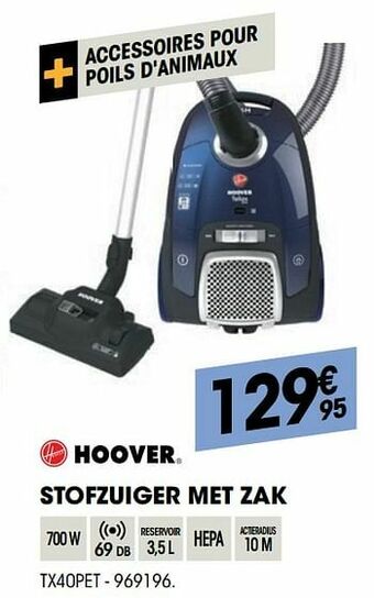 Electro Depot Hoover stofzuiger met zak tx40pet aanbieding