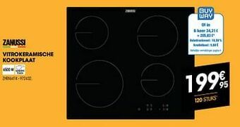Zanussi vitrokeramische kookplaat zhrx641k