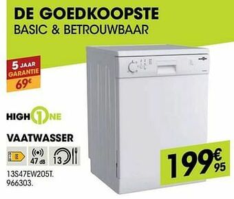 Electro Depot Highone vaatwasser 13s47ew205t aanbieding