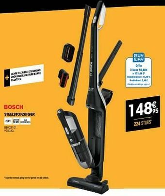 Electro Depot Bosch steelstofzuiger bbh32101 aanbieding