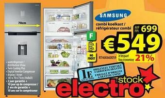 ElectroStock Samsung combi koelkast - réfrigérateur combi rt46k6600s9 aanbieding