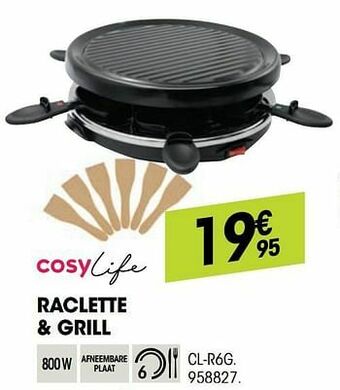 Electro Depot Cosylife raclette + grill cl-r6g aanbieding