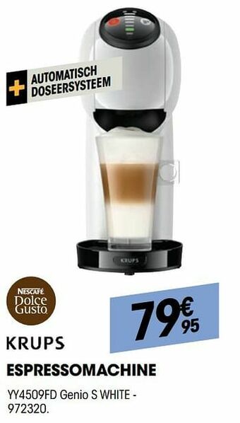 Electro Depot Krups espressomachine yy4509fd genio s white aanbieding