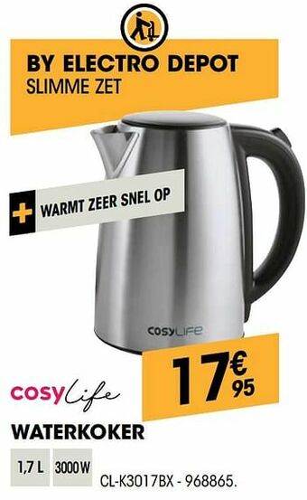 Electro Depot Cosylife waterkoker cl-k3017bx aanbieding