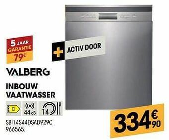 Electro Depot Valberg inbouw vaatwasser sbi14s44dsad929c aanbieding